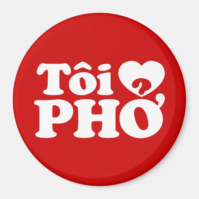 Aimant I Heart (Love) Pho (Tôi PHỞ) (Devant)