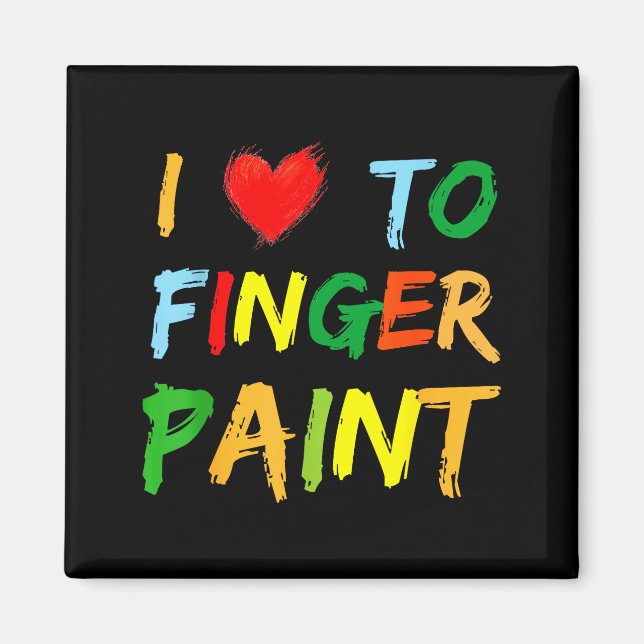 Aimant I Heart Love To Finger Paint I'm Paint Cute Couple (Devant)