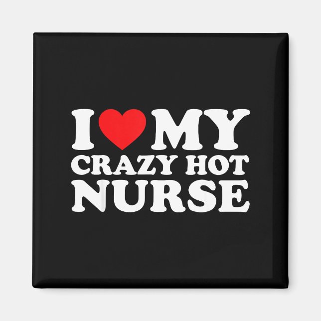 Aimant I Heart My Nurse Husband Wife Funny Matching Coupl (Devant)