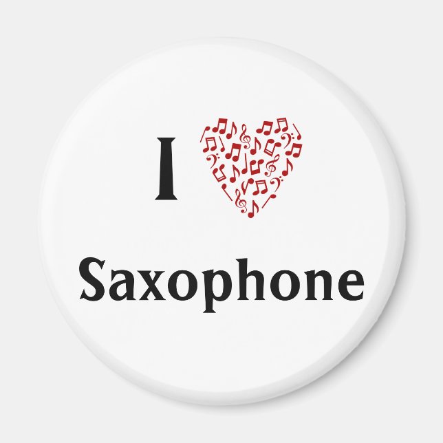 Aimant I Heart Saxophone - Instrument de musique (Devant)