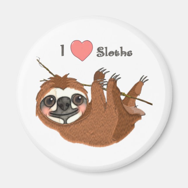 Aimant I Heart Sloths Baby Animal (Devant)