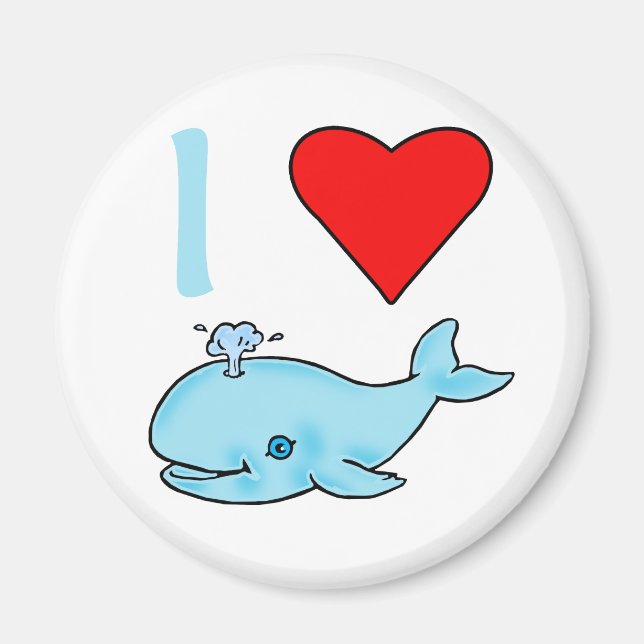 Aimant I Heart Whales Produits (Devant)