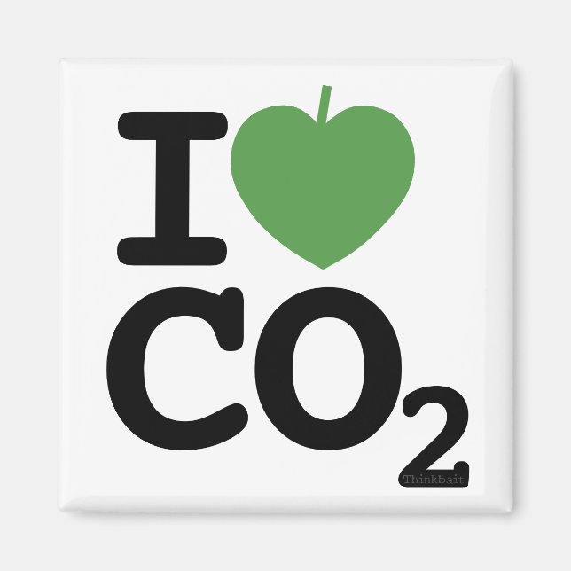 Aimant I Leaf CO2 - J'aime le réfrigérateur Dioxyde de ca (Devant)