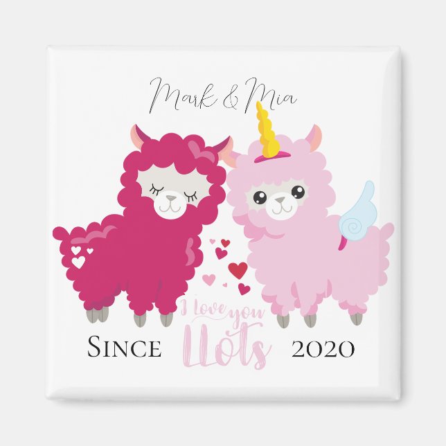 Aimant I Lots You Llama Customisé Cadeau Lui (Devant)