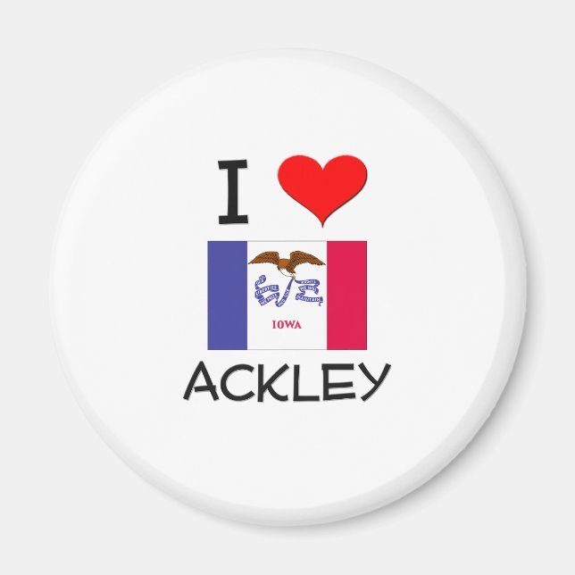 Aimant I Love ACKLEY Iowa (Devant)