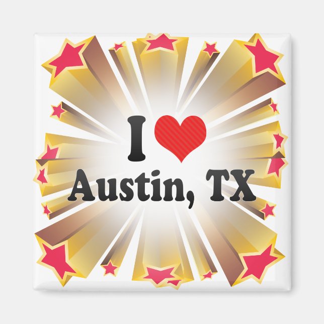 Aimant I Love Austin, TX (Devant)