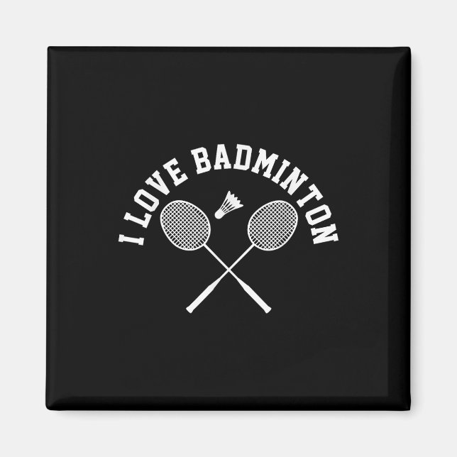 Aimant I Love Badminton Player Gift Retro Style (Devant)