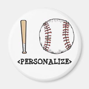 Aimant I Love (Baseball),<PERSONALIZE>