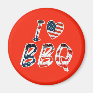 Aimant I Love BBQ, American Patriotic