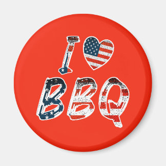 Aimant I Love BBQ, American Patriotic