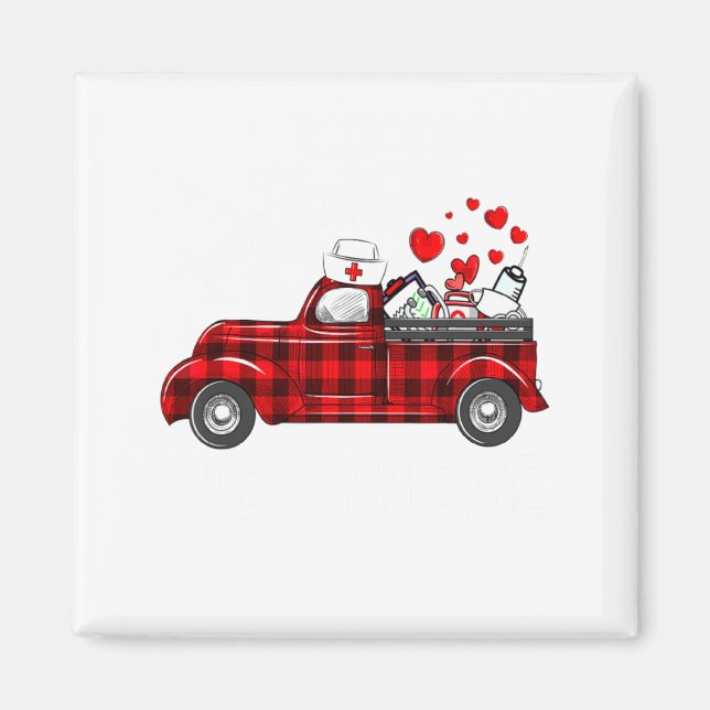 Aimant I Love Being A Nicu Nurse Valentine Buffalo Plaid  (Devant)