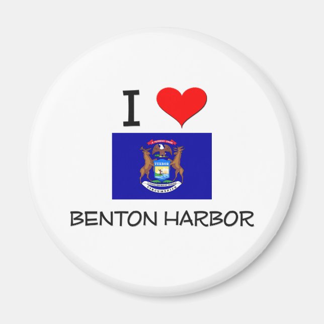 Aimant I Love Benton Harbour Michigan (Devant)
