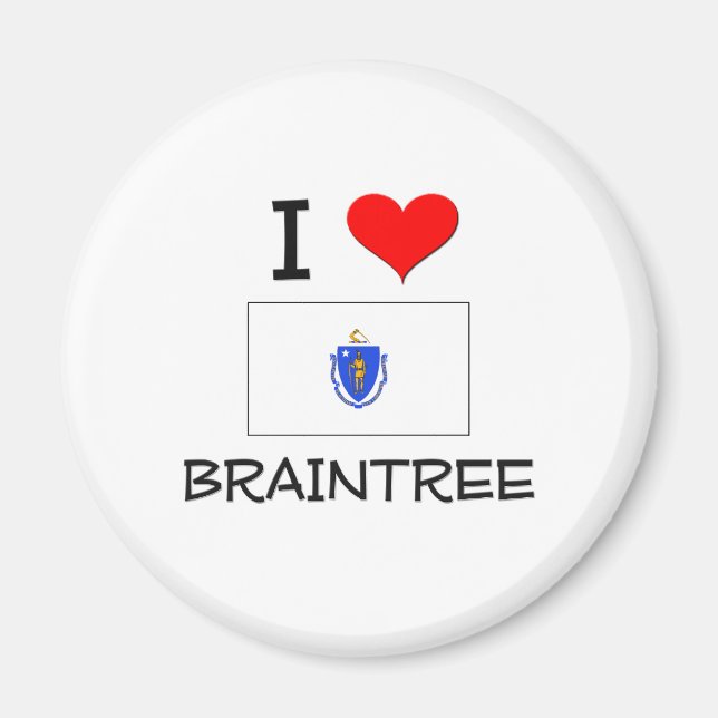 Aimant I Love Braintree Massachusetts (Devant)