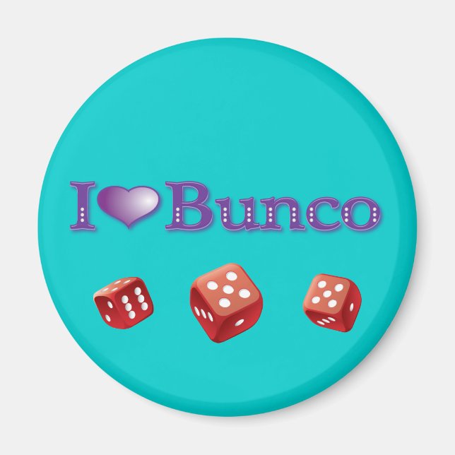 Aimant I Love Bunco avec Red Dice (Devant)