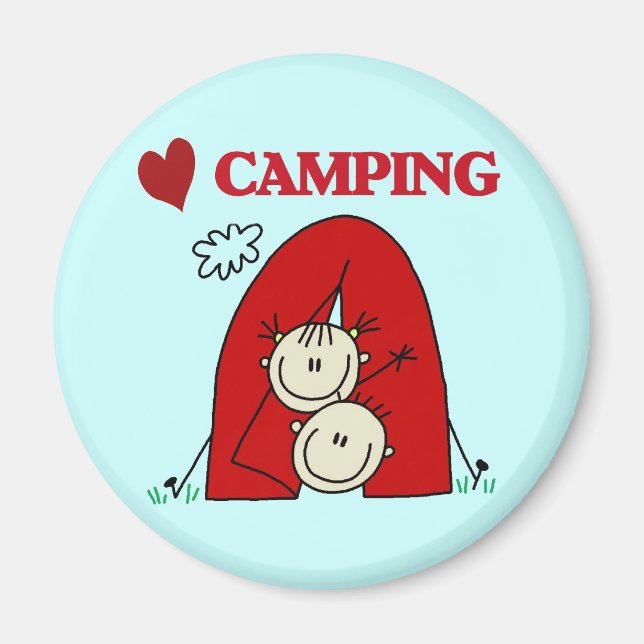 Aimant I Love Camping Tshirts et cadeaux (Devant)