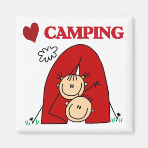 Aimant I Love Camping Tshirts et cadeaux