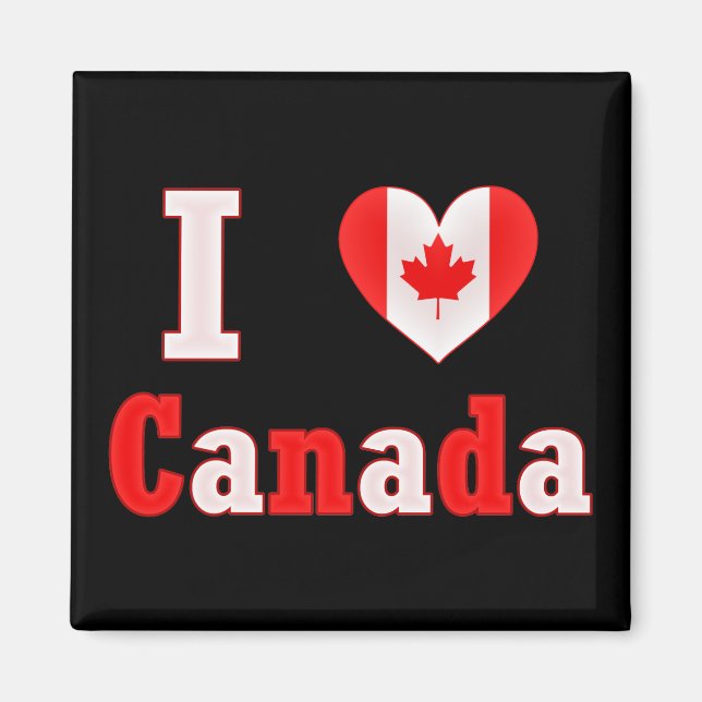 Aimant I Love Canada Maple Leaf Heart (Devant)