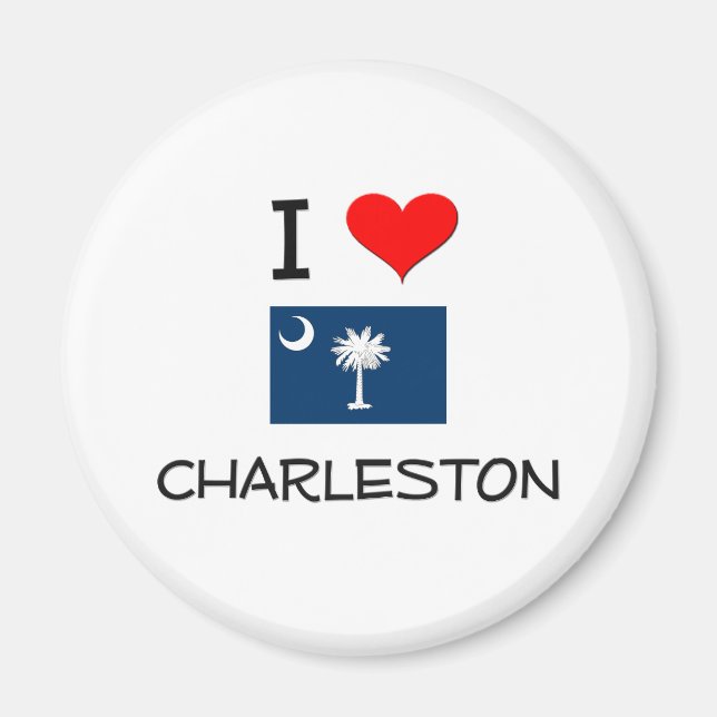 Aimant I Love Charleston Caroline du Sud (Devant)
