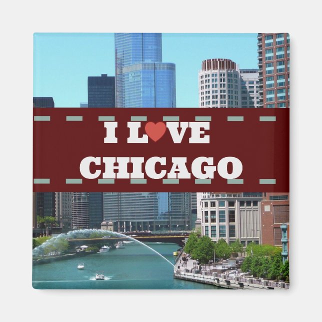 Aimant I Love Chicago City (Devant)