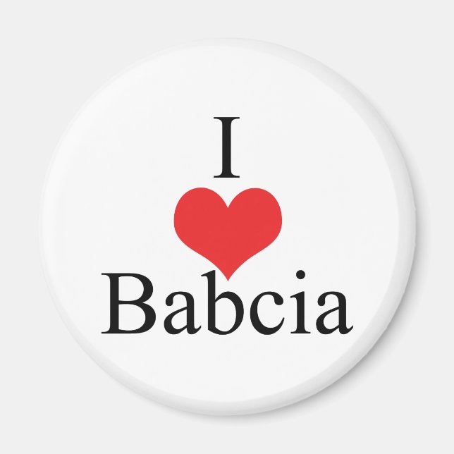 Aimant I Love (Coeur) Babcia (Devant)