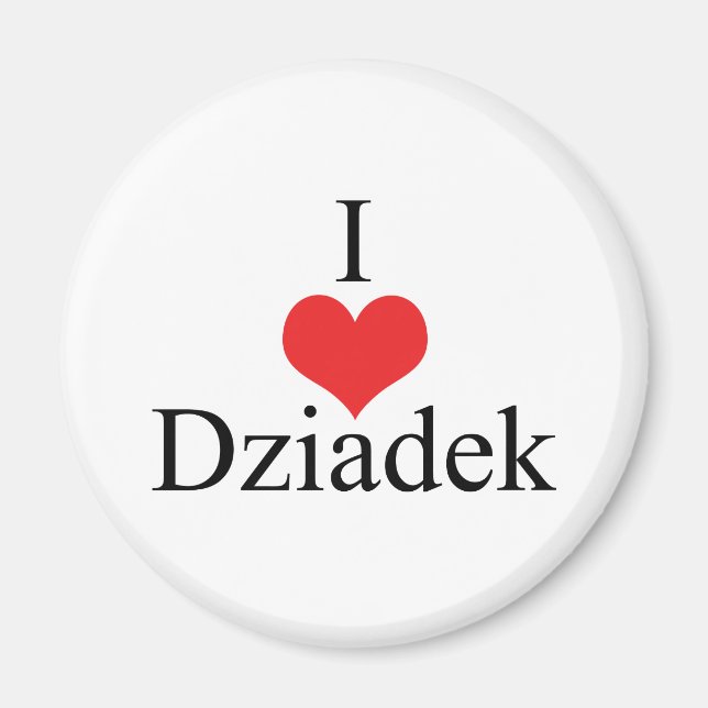 Aimant I Love (Coeur) Dziadek (Devant)