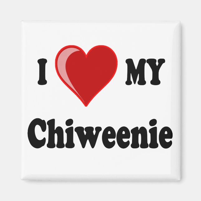 Aimant I Love (Coeur) My Chiweenie Dog (Devant)
