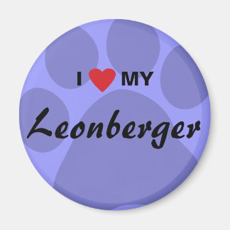 Aimant I Love (Coeur) My Leonberger Pawprint