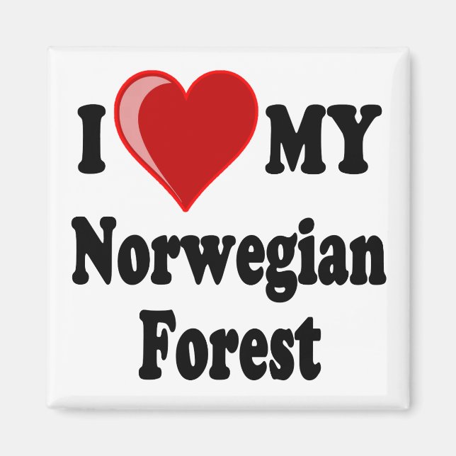 Aimant I Love (Coeur) My Norwegian Forest Cat (Devant)
