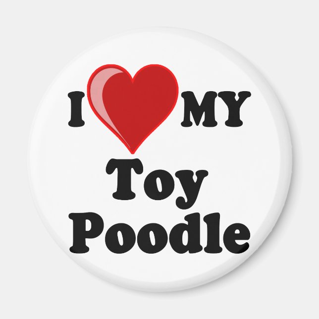 Aimant I Love (Coeur) My Toy Poodle Dog (Devant)