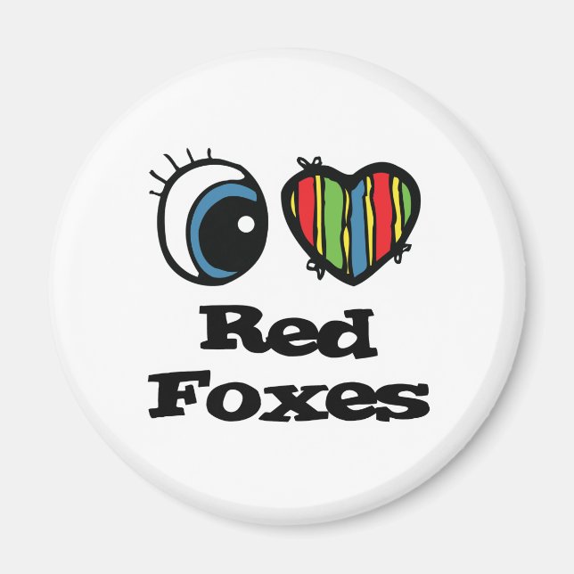 Aimant I Love (Coeur) Red Foxes (Devant)