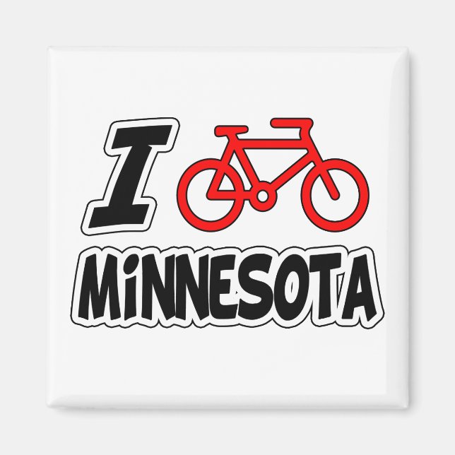 Aimant I Love Cycling Minnesota (Devant)