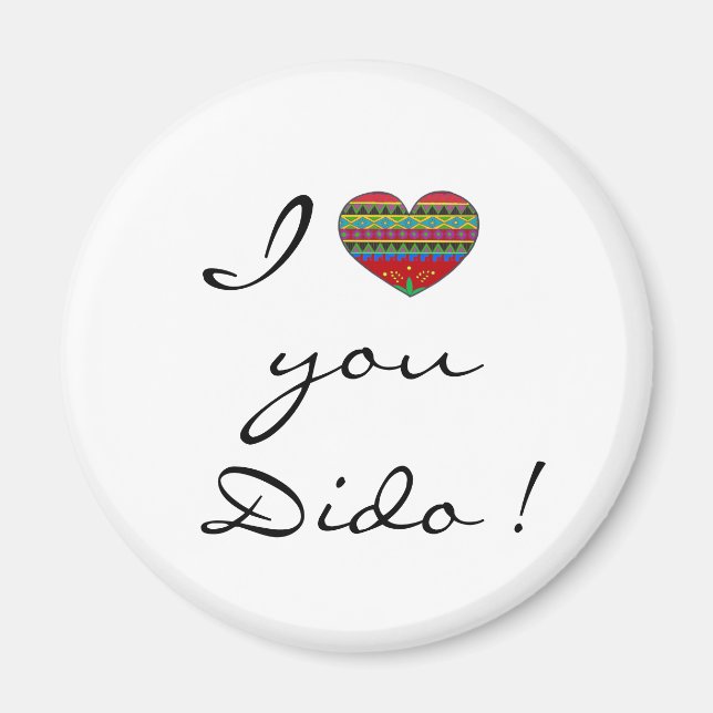 Aimant I Love Dido Ukrainien Folk Art (Devant)