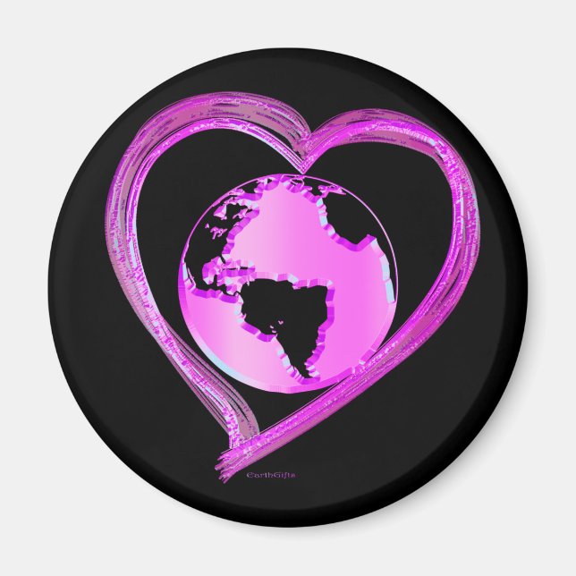 Aimant I LOVE EARTH (Pink) Series (Devant)