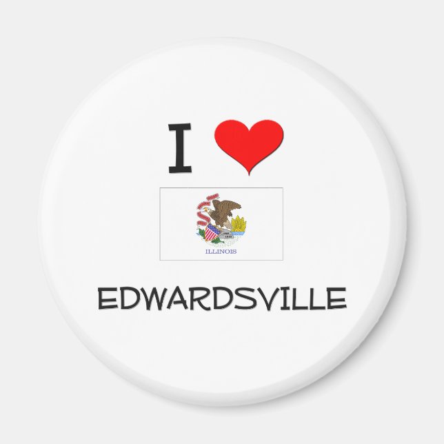 Aimant I Love EDWARDSVILLE Illinois (Devant)