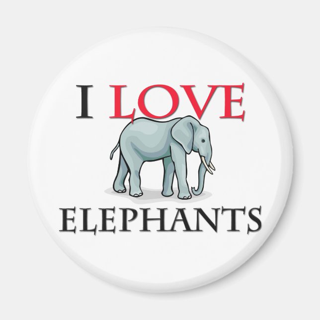 Aimant I Love Elephants (Devant)