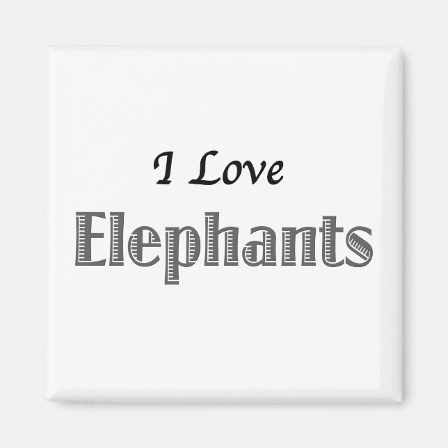 Aimant I Love Elephants (Devant)