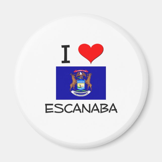 Aimant I Love Escanaba Michigan (Devant)