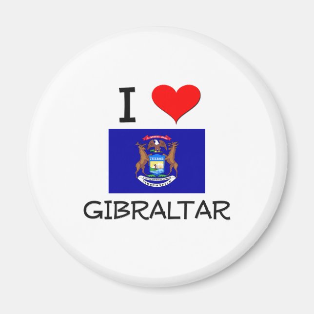 Aimant I Love Gibraltar Michigan (Devant)