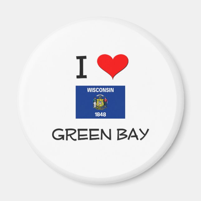 Aimant I Love Green Bay Wisconsin (Devant)