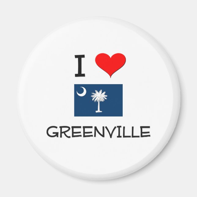 Aimant I Love Greenville Caroline du Sud (Devant)