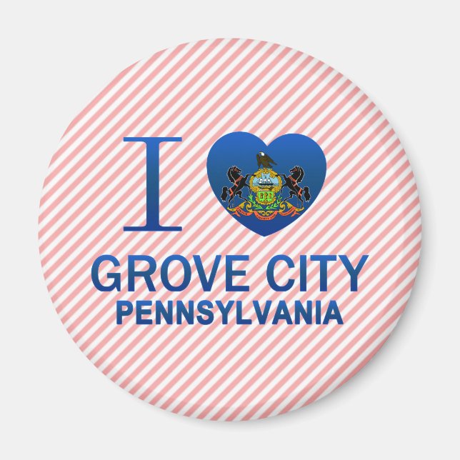 Aimant I Love Grove City, PA (Devant)