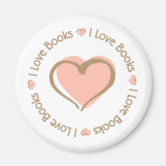 Aimant I Love Heart Books (Devant)