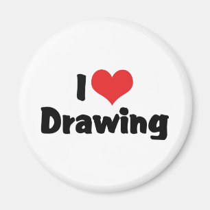 Aimant I Love Heart Dessin - Artistes & Illustrateur