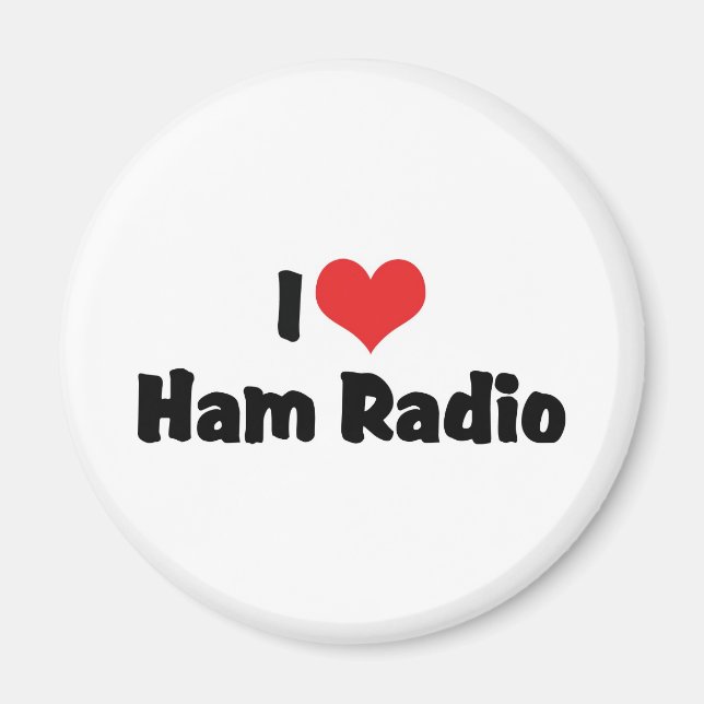 Aimant I Love Heart Ham Radio - Amateur Radio Lover (Devant)