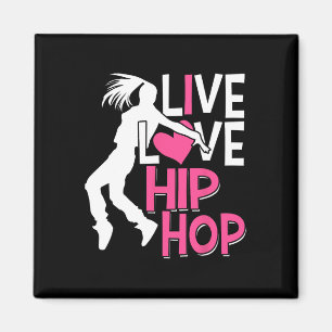 Aimant I Love Hip hop Dance - Coeur Rose et Hip hop Danc