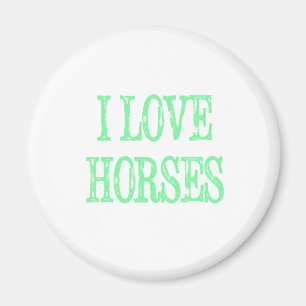 Aimant I Love Horses Pale Green