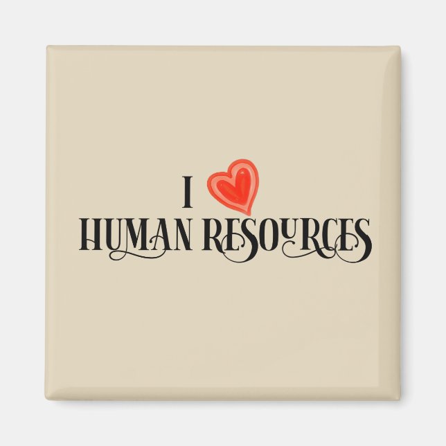Aimant I Love Human Resources HR (Devant)