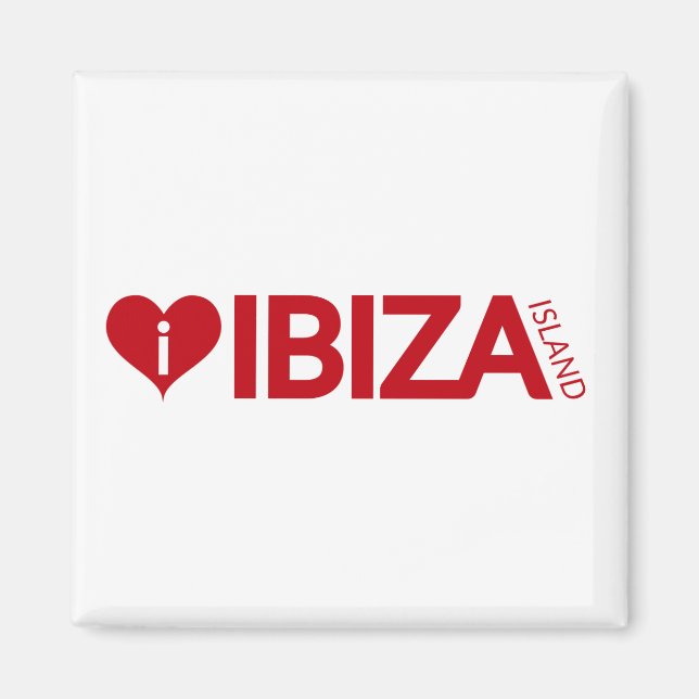 Aimant i Love Ibiza Island Original Authentic souvenirs. (Devant)