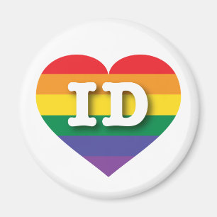 Aimant I love Idaho Gay Pride Rainbow Heart