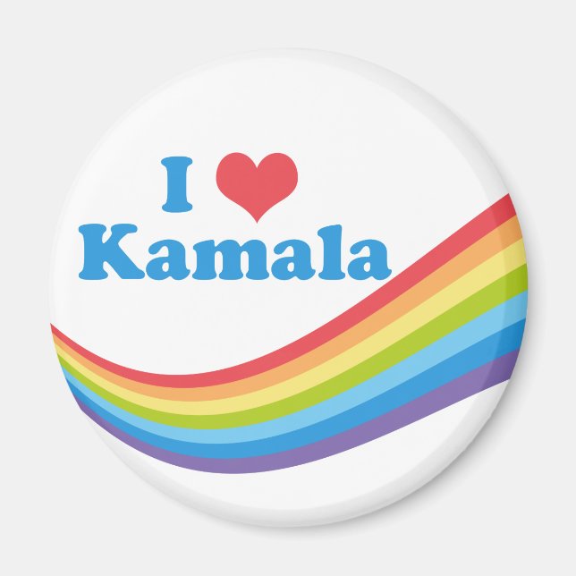 Aimant I Love Kamala Rainbow Election (Devant)